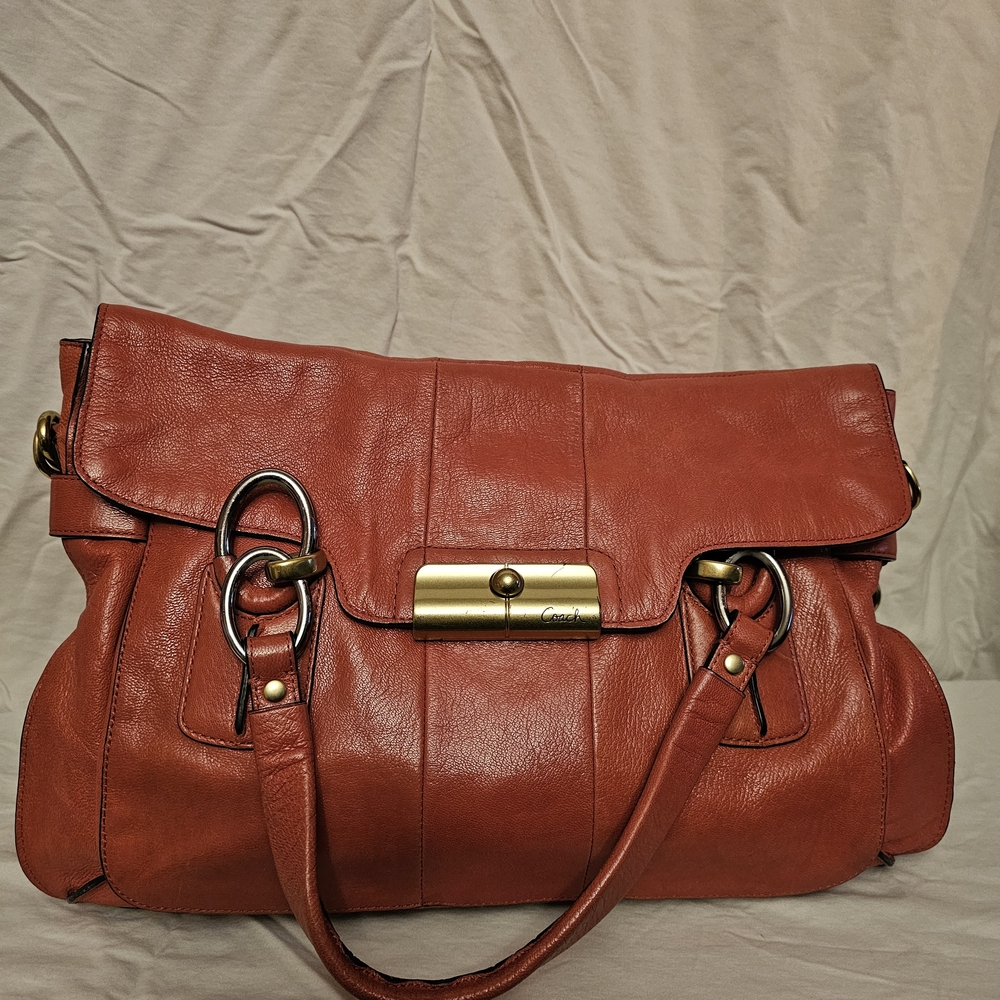 Coach Burnt Orange Leather Shoulder Bag